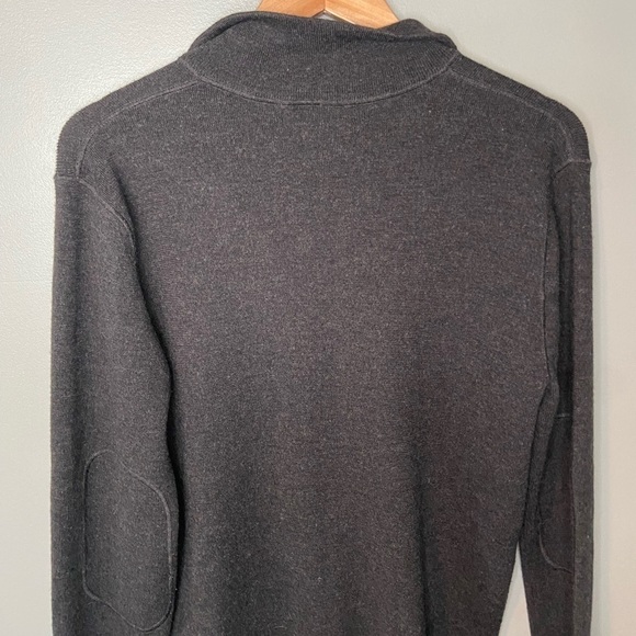 Banana Republic Extra Fine Italian Merino Wool Collared Sweater Elbow Patches - Picture 5 of 8